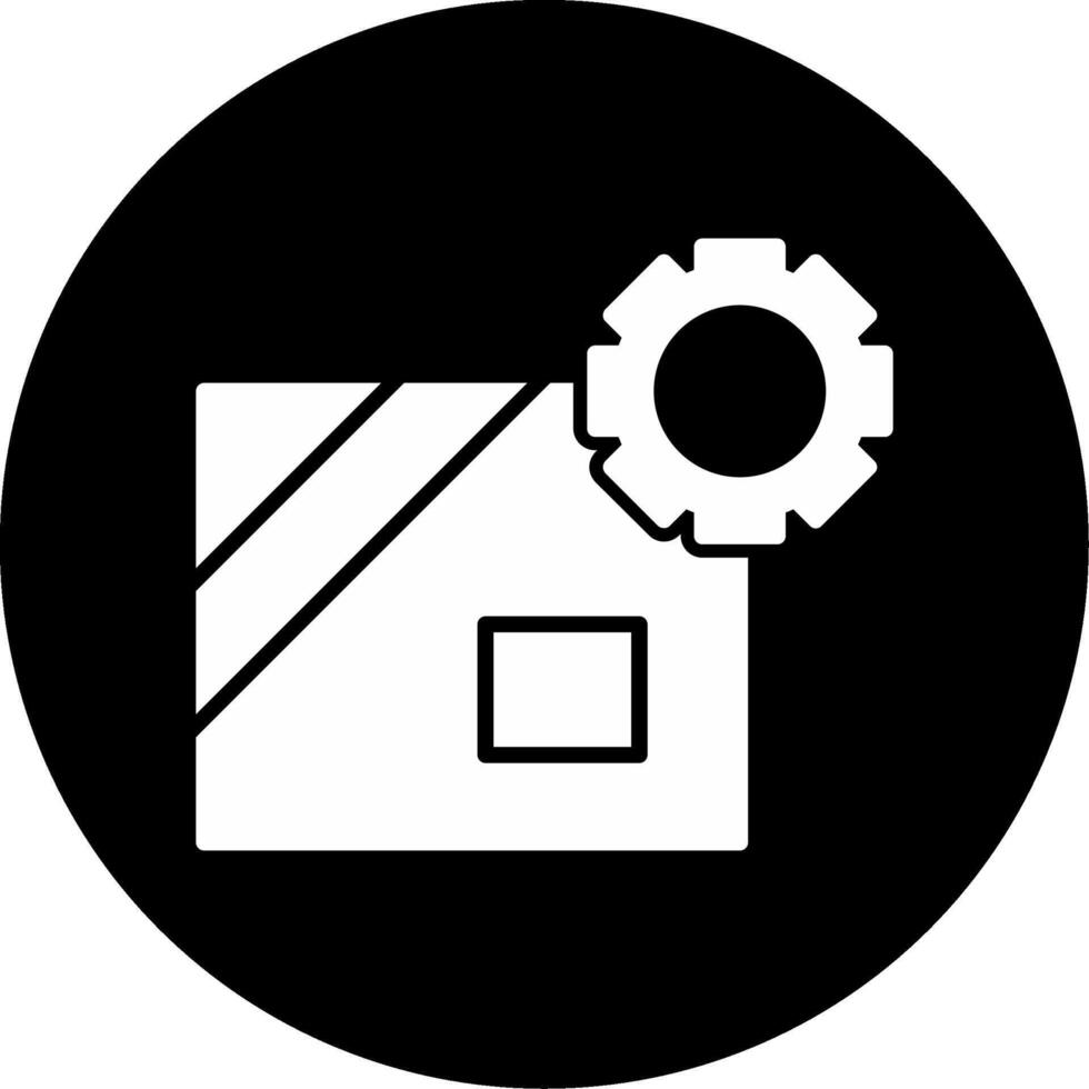 Folk Traditional Worker Glyph Circle Inverted vector