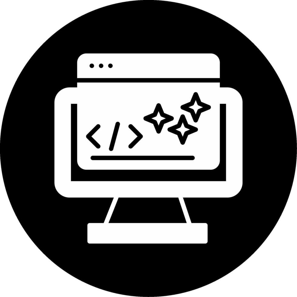 Clean Coding Practices Glyph Circle Inverted vector