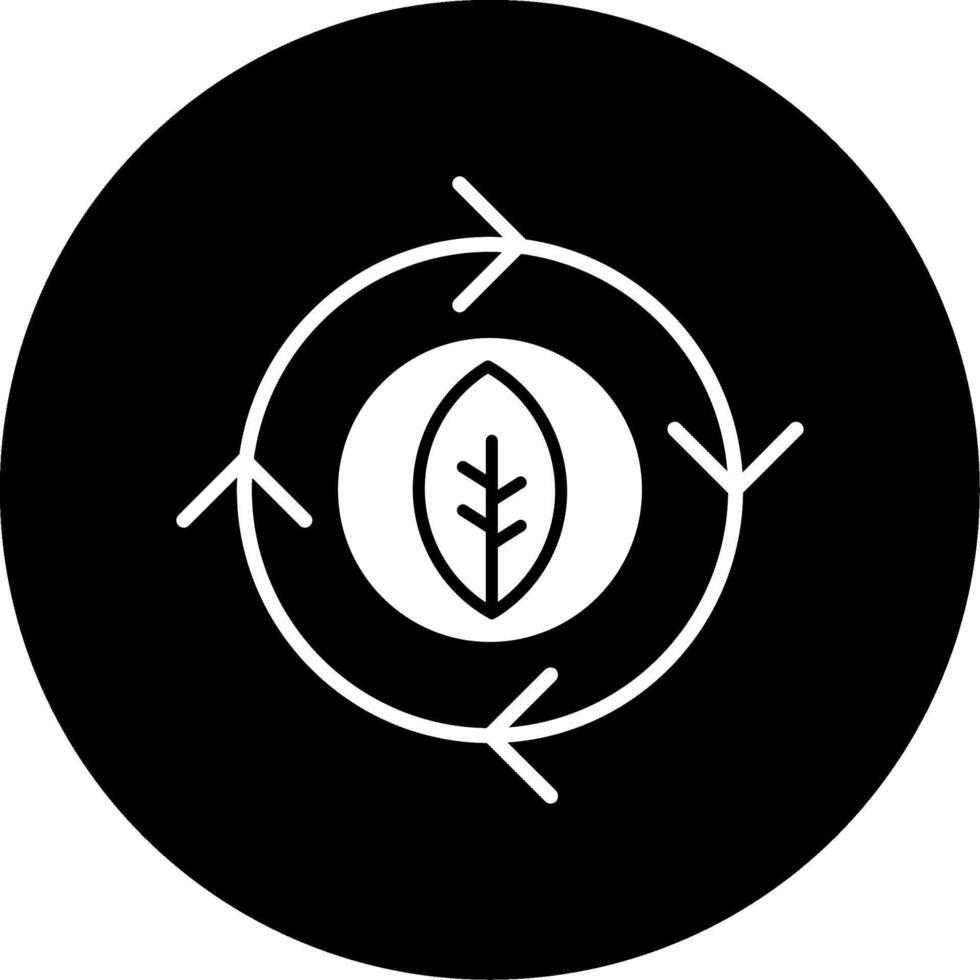Leaf Greenery Waste Disposal Glyph Circle Inverted vector