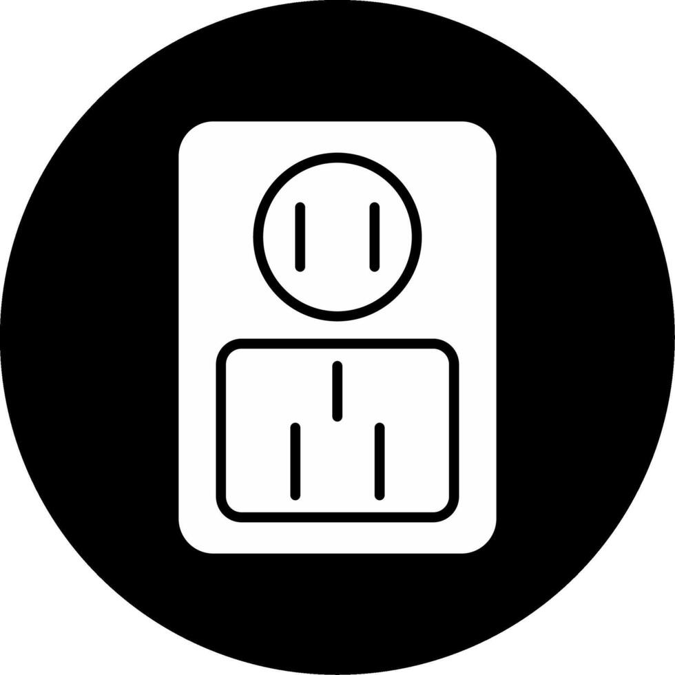 Socket Outlet Device Glyph Circle Inverted vector