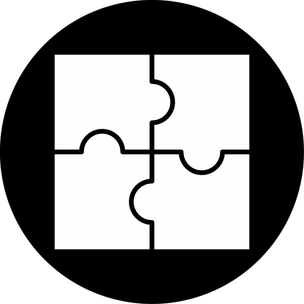 Puzzle Problem Solving Glyph Circle Inverted vector