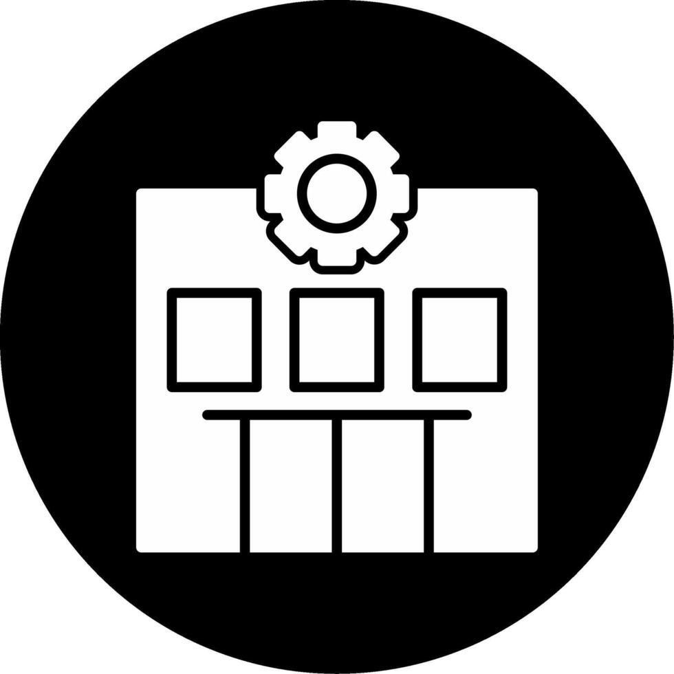 Service Area Rest Stop Glyph Circle Inverted vector