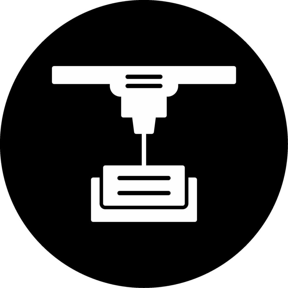 Stereolithography Technology Glyph Circle Inverted vector