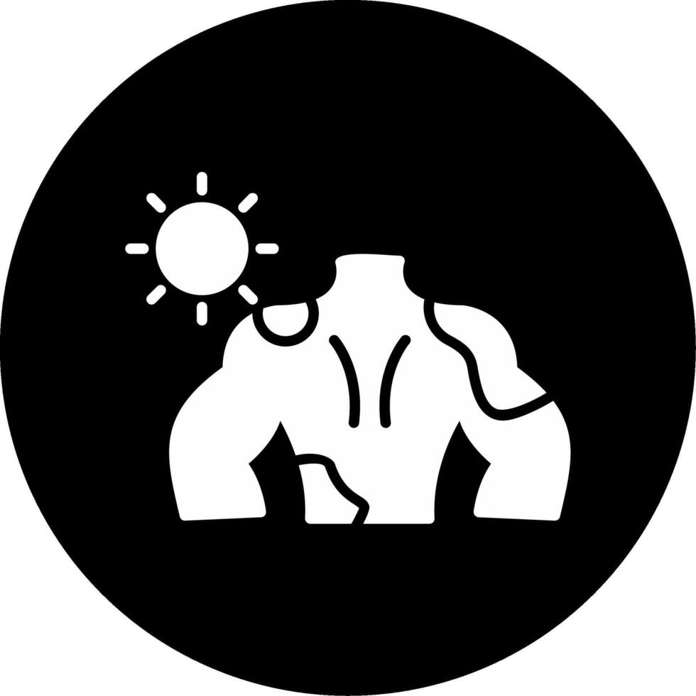 Body Burn Injury Glyph Circle Inverted vector