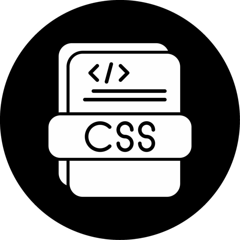 CSS File Style Glyph Circle Inverted vector