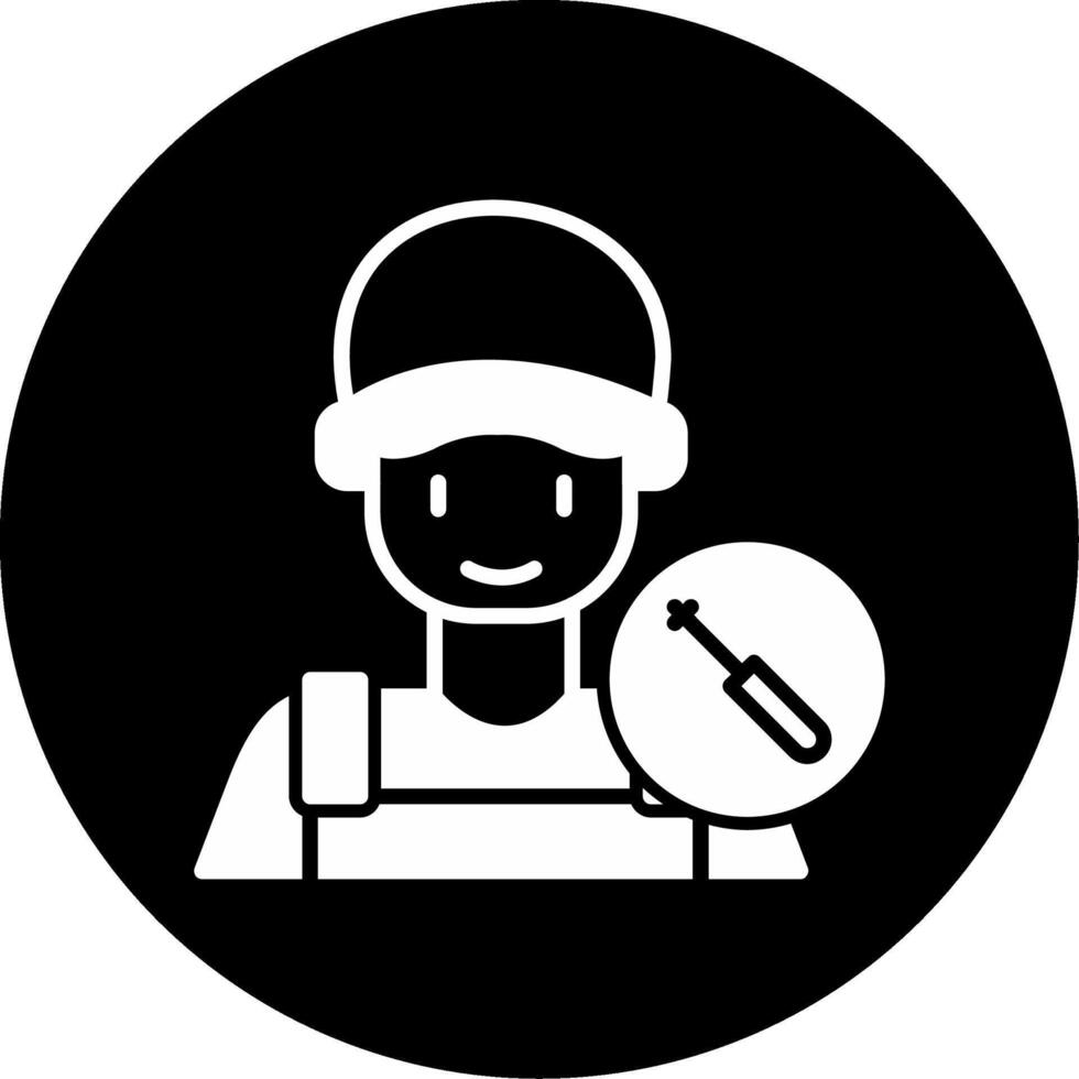 Technician Work Equipment Glyph Circle Inverted vector