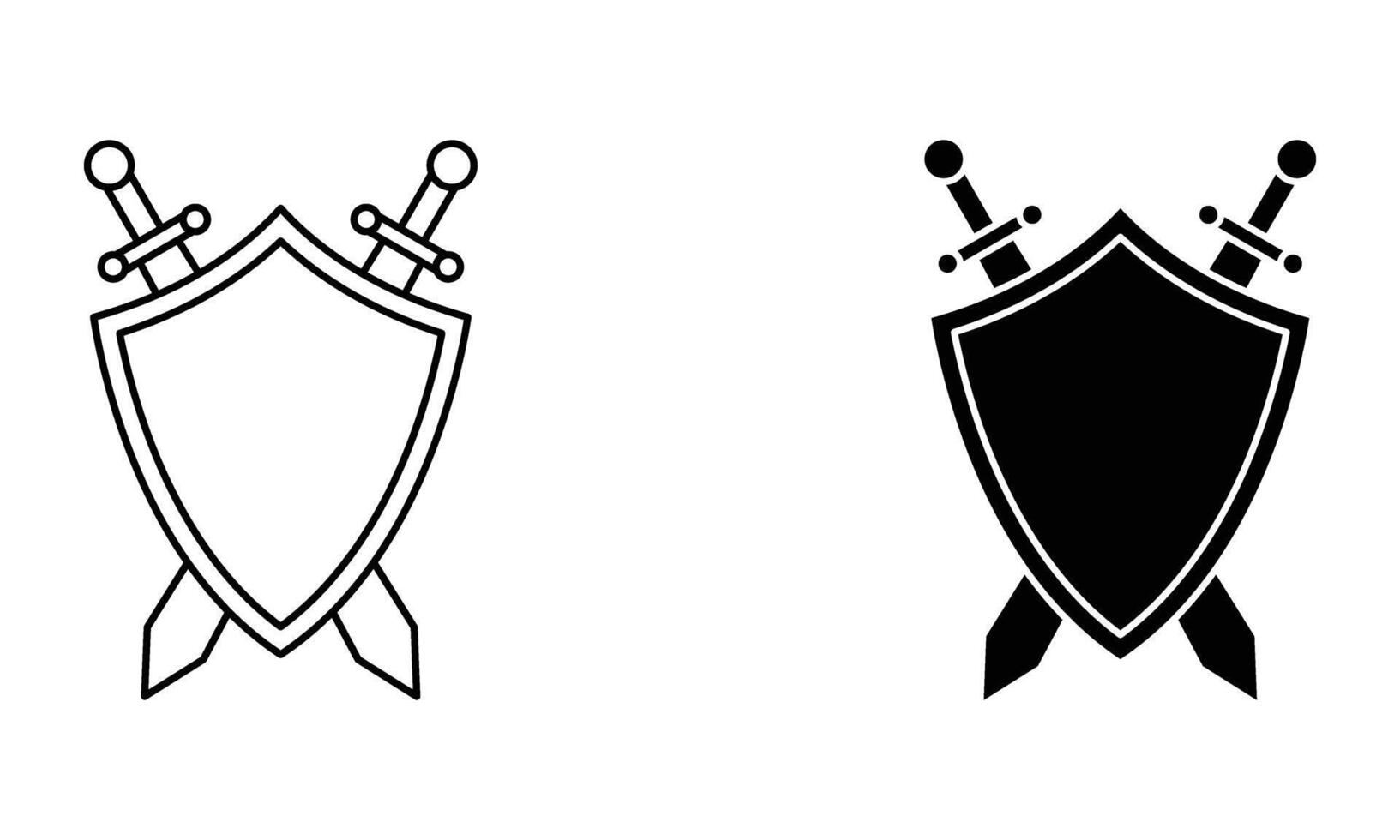 shield with swords vector