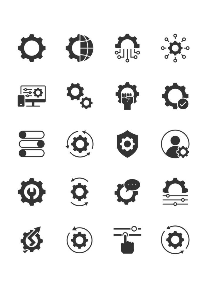 set of control icons vector