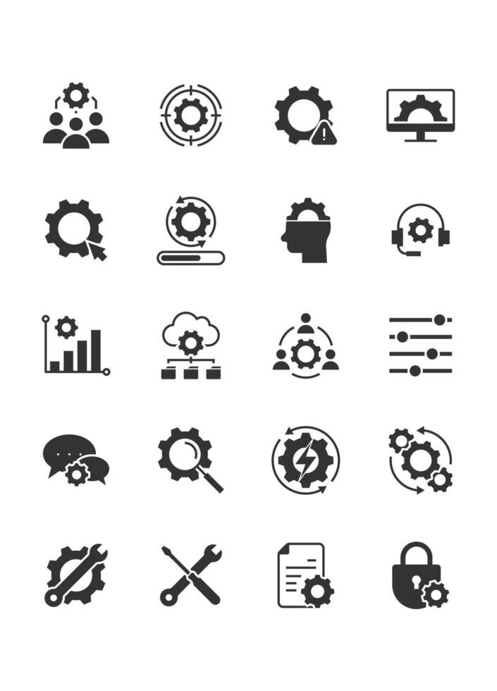 set of setting icon vector