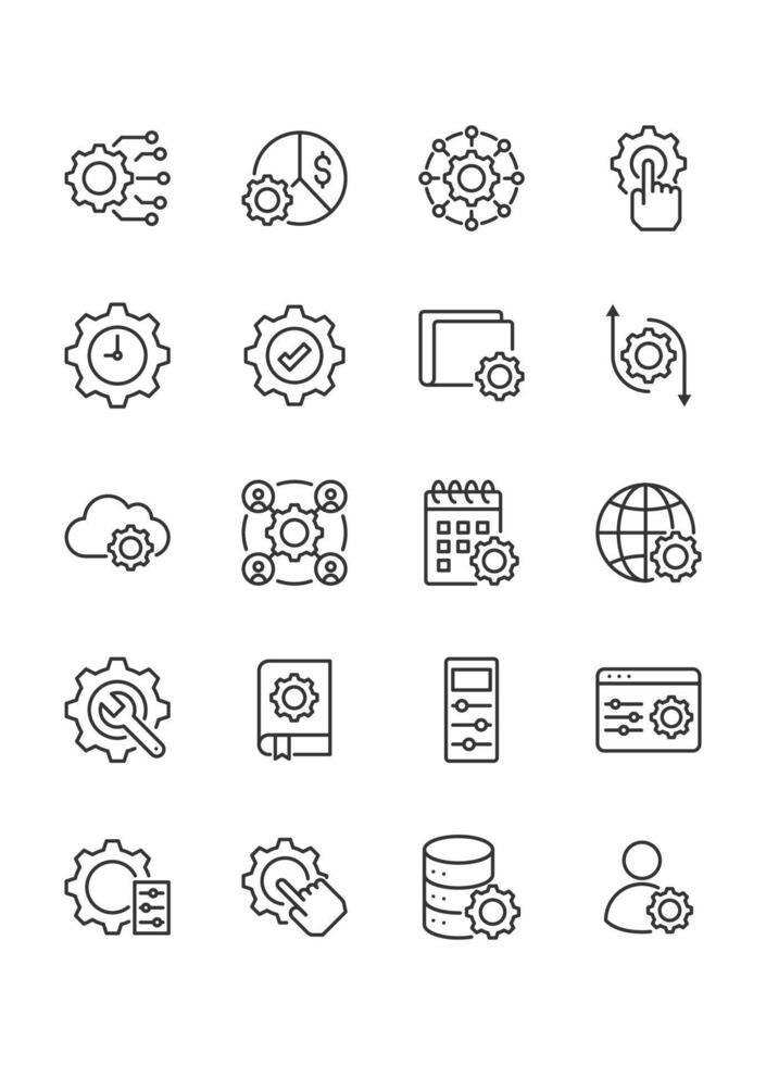 set of option icon vector