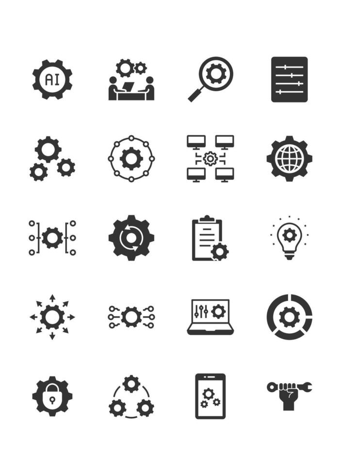 set of settings icon vector
