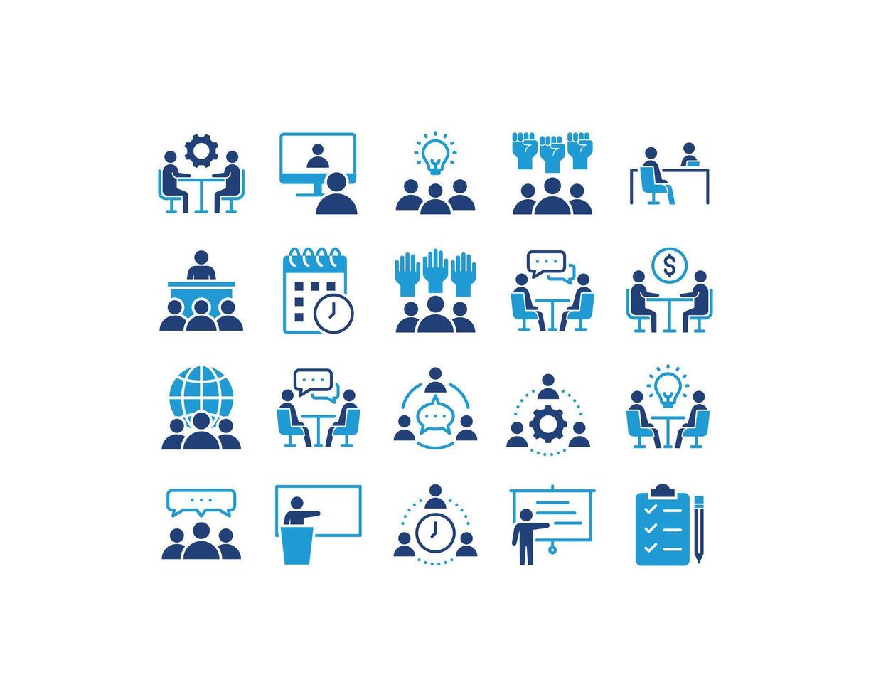 Set of Business meeting icons vector