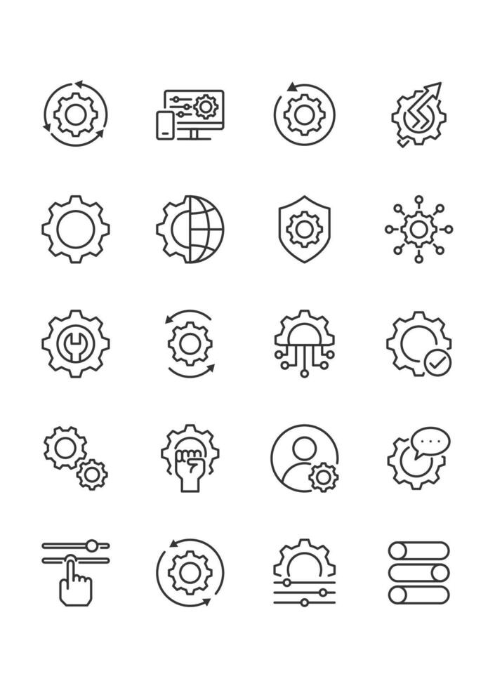 set of setting icons vector