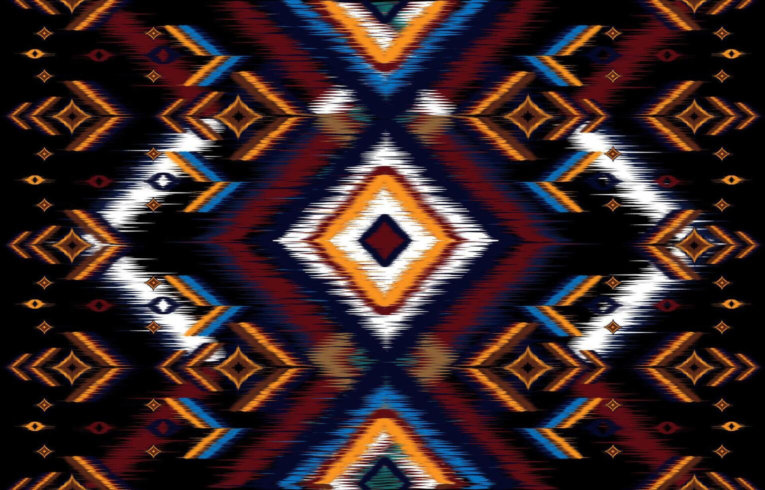 Ikat geometric folklore ornament. Tribal ethnic texture. Seamless striped pattern in Aztec style. Figure tribal embroidery. Indian, Scandinavian, Gypsy, Mexican, folk pattern. vector