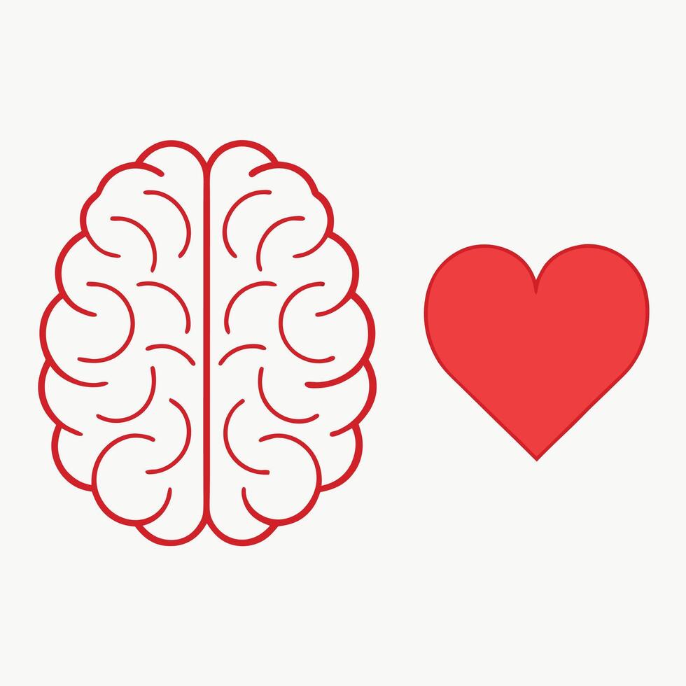 Mind and Heart Alignment in Bold Minimal Silhouette Illustration vector