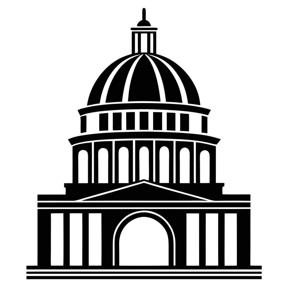 Timeless Dome Arch Silhouette in Clean Minimal Black Style vector