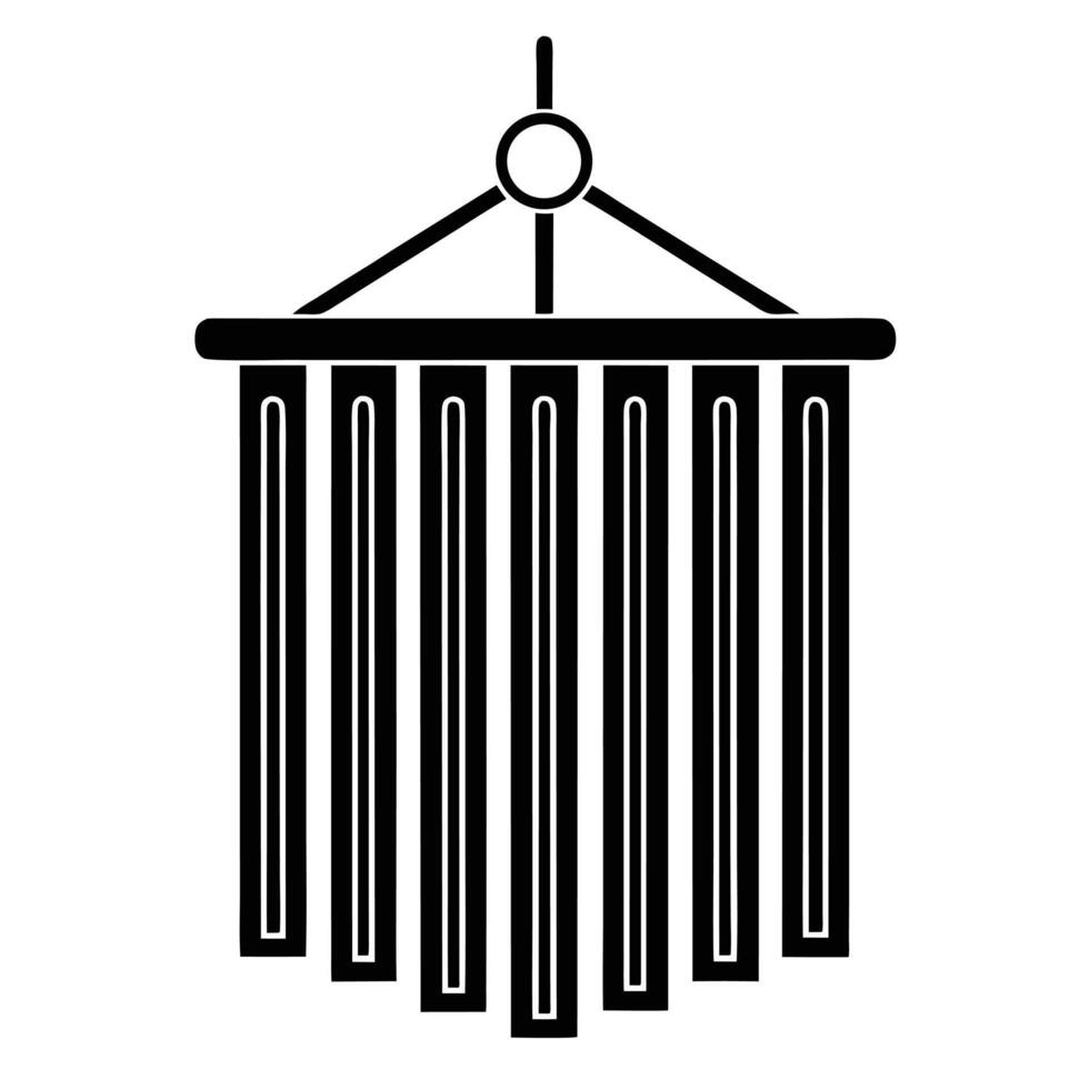 Decorative Wind Chime Silhouette with Minimalist Aesthetic vector