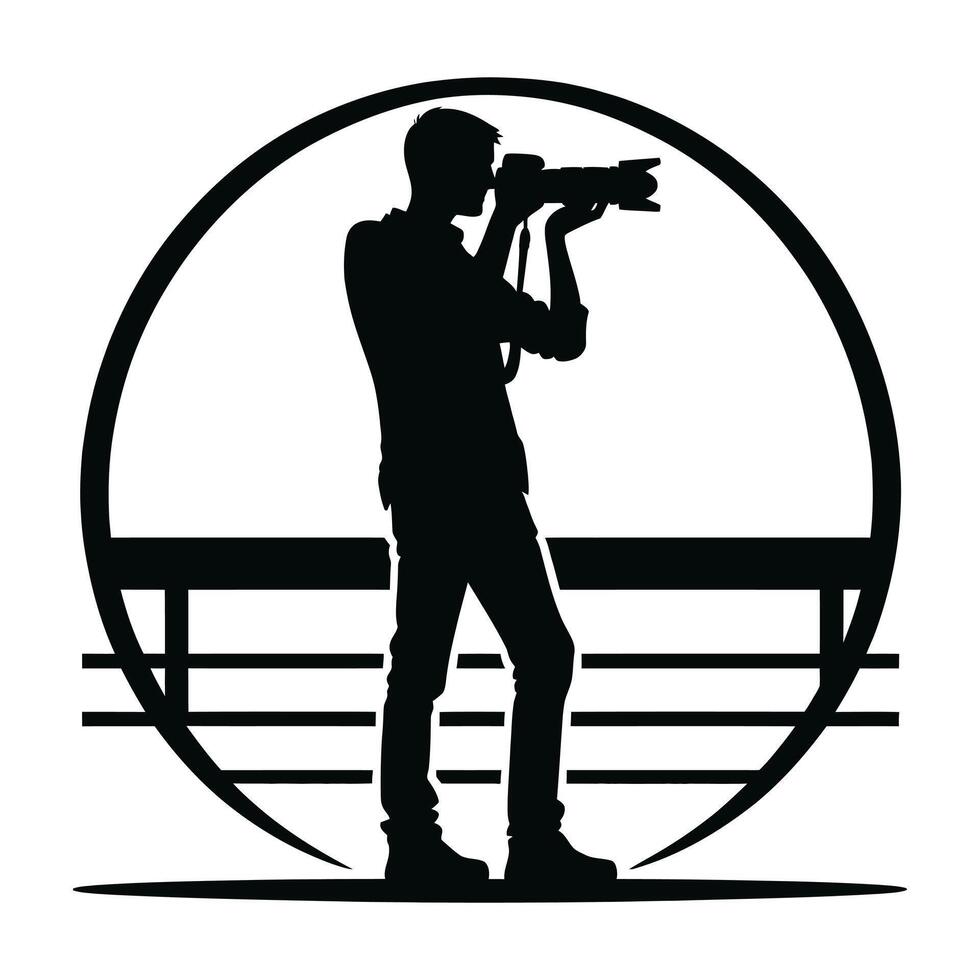 Artistic Cameraman Silhouette for Design Use vector