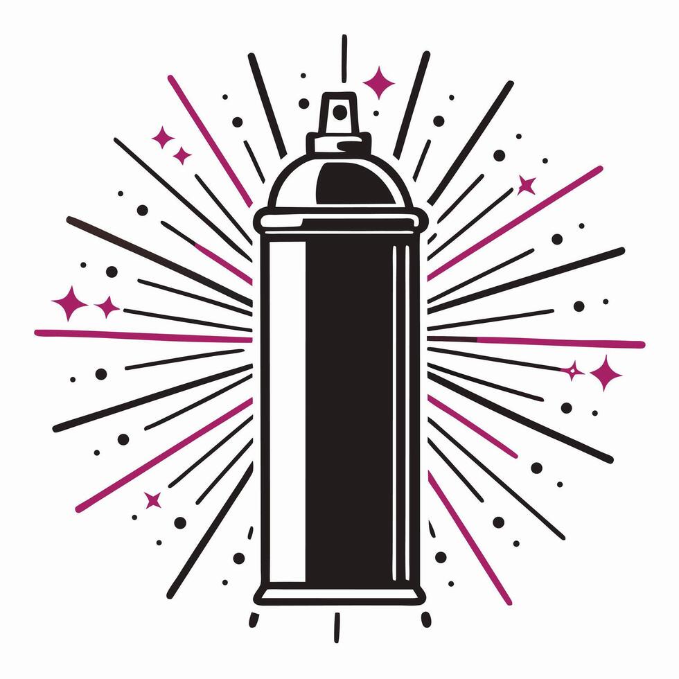 Urban Style Spray Paint Can Illustration in Black Silhouette Form vector