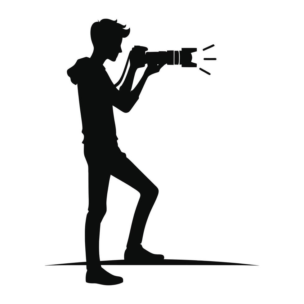Photographer Silhouette Composition in Black Design vector
