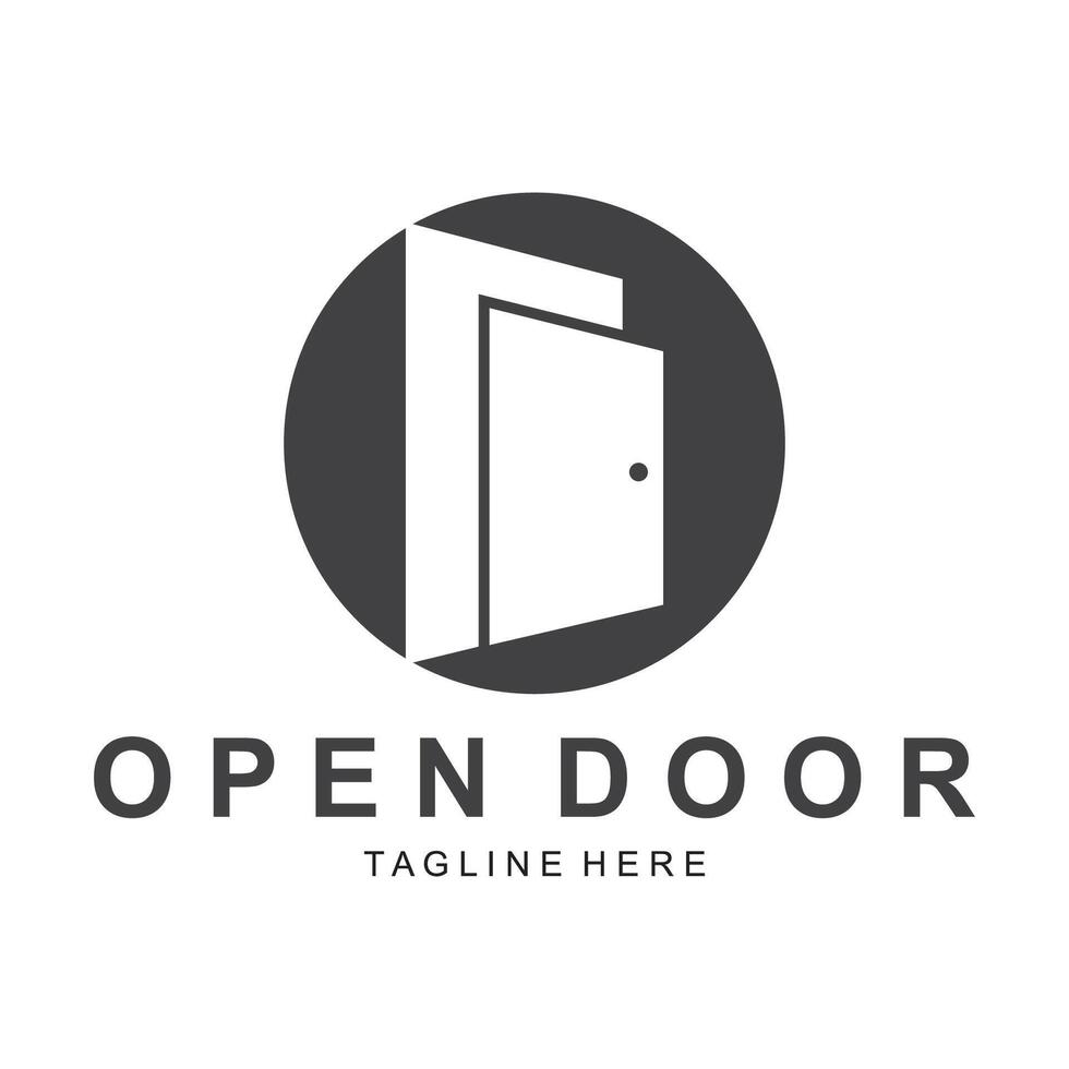 open door logo template illustration minimalist design vector