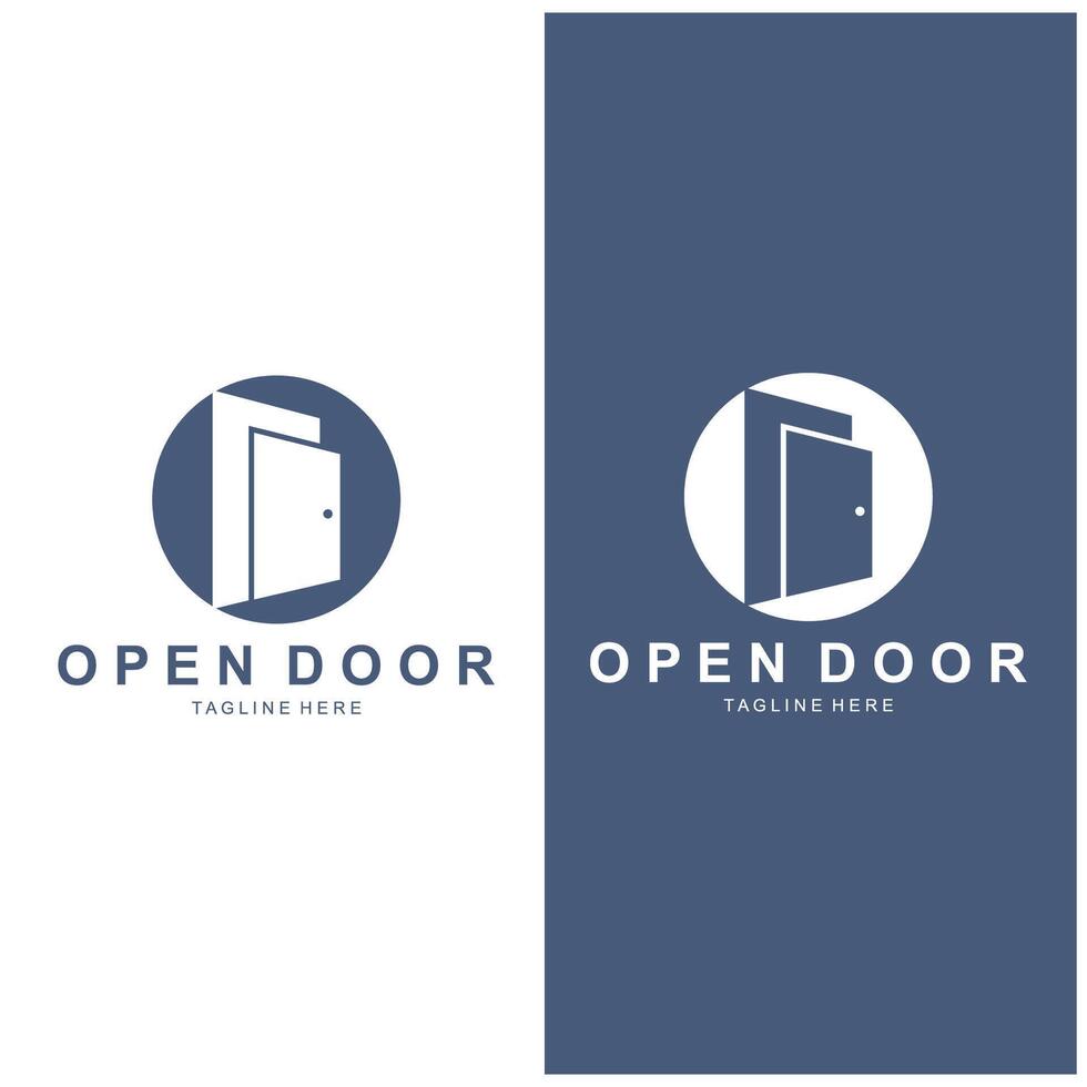 simple open door logo design template vector