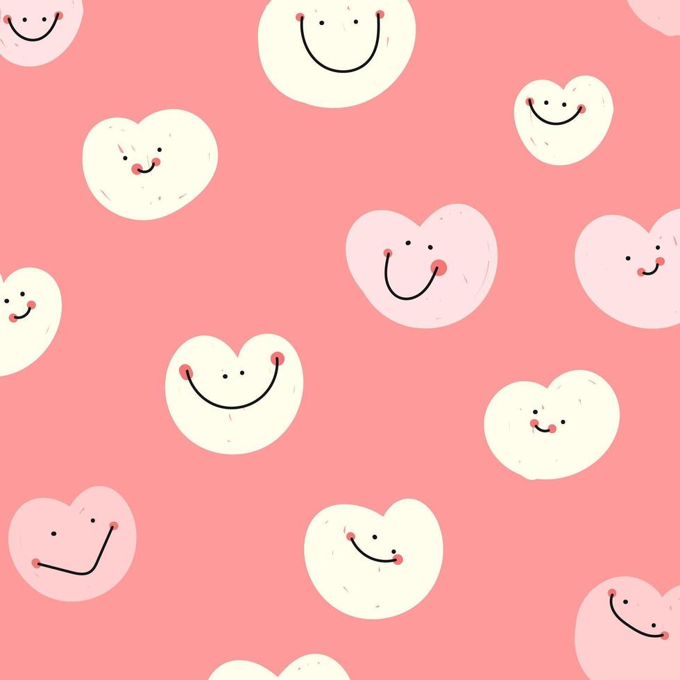 Heart background pattern. hand drawn seamless pattern. heart background for fabric design, textile print, wrapping paper, cover. illustration. vector