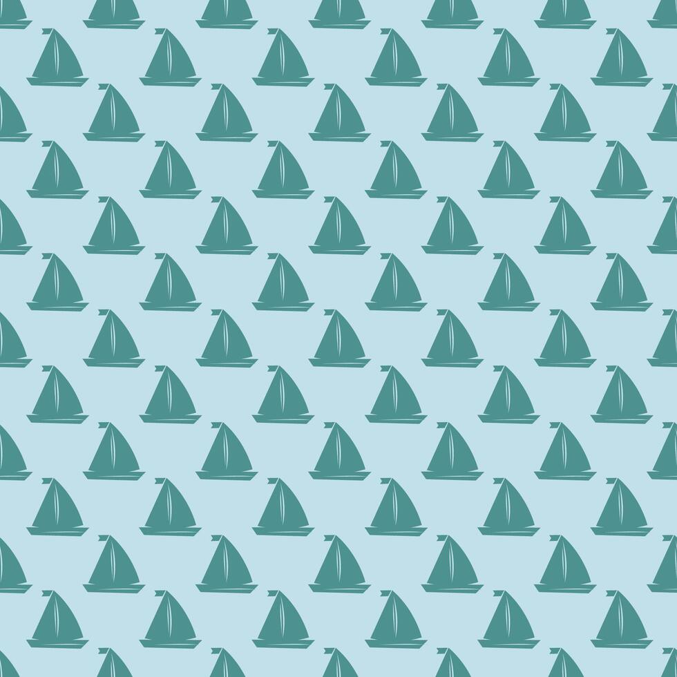 Sailboat Seamless Ocean Pattern vector