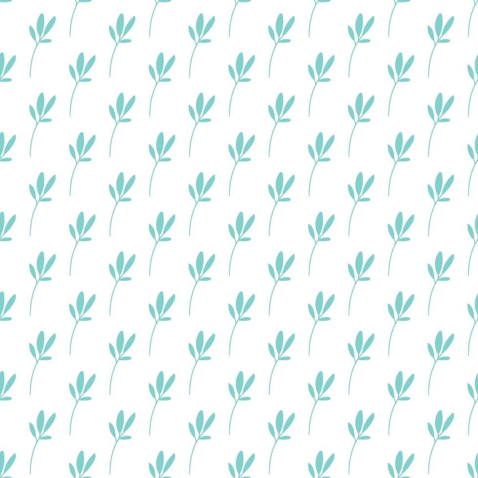 Minimal Botanical Sprigs Seamless Pattern vector