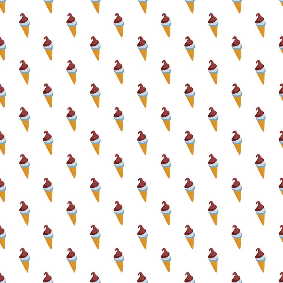 Ice Cream Cone Pattern White Background vector