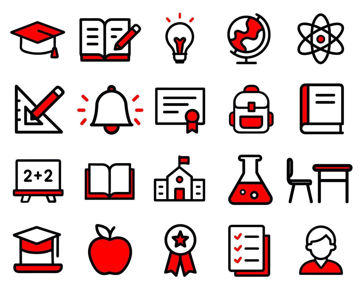 Back to School A Collection of Education Icons vector