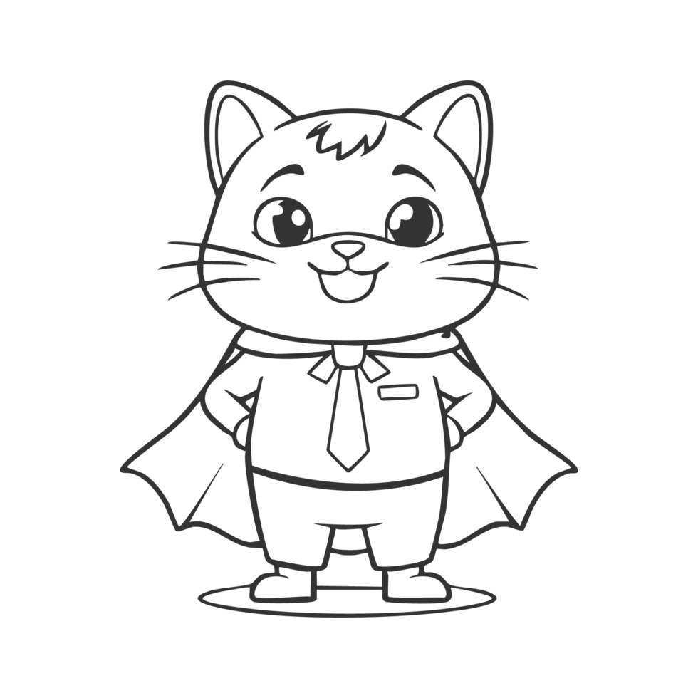 Happy Father's Day coloring book featuring cat hero png
