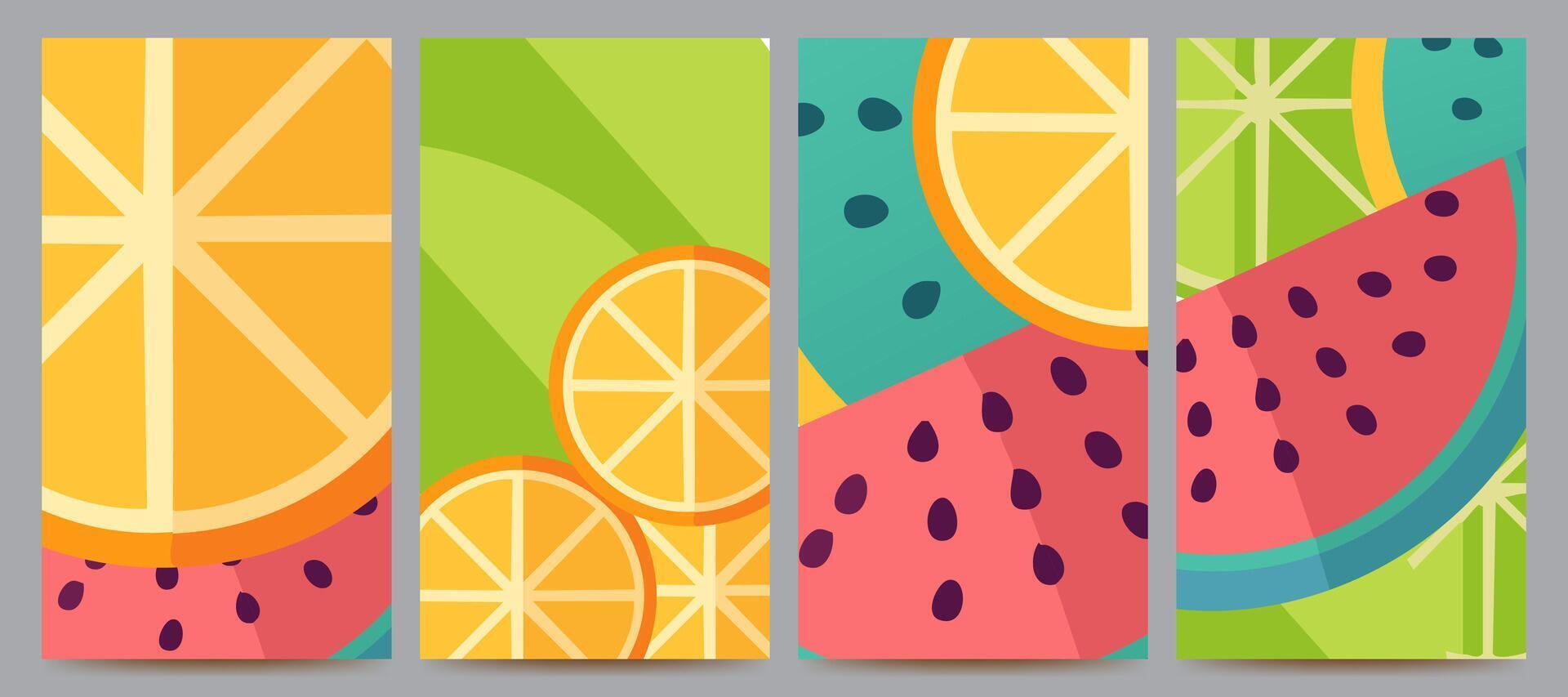 fruit and vegetables abstract background template vector