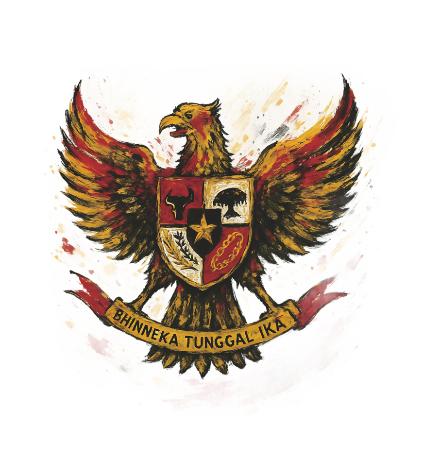 Garuda Pancasila water color with artistic paint painting png
