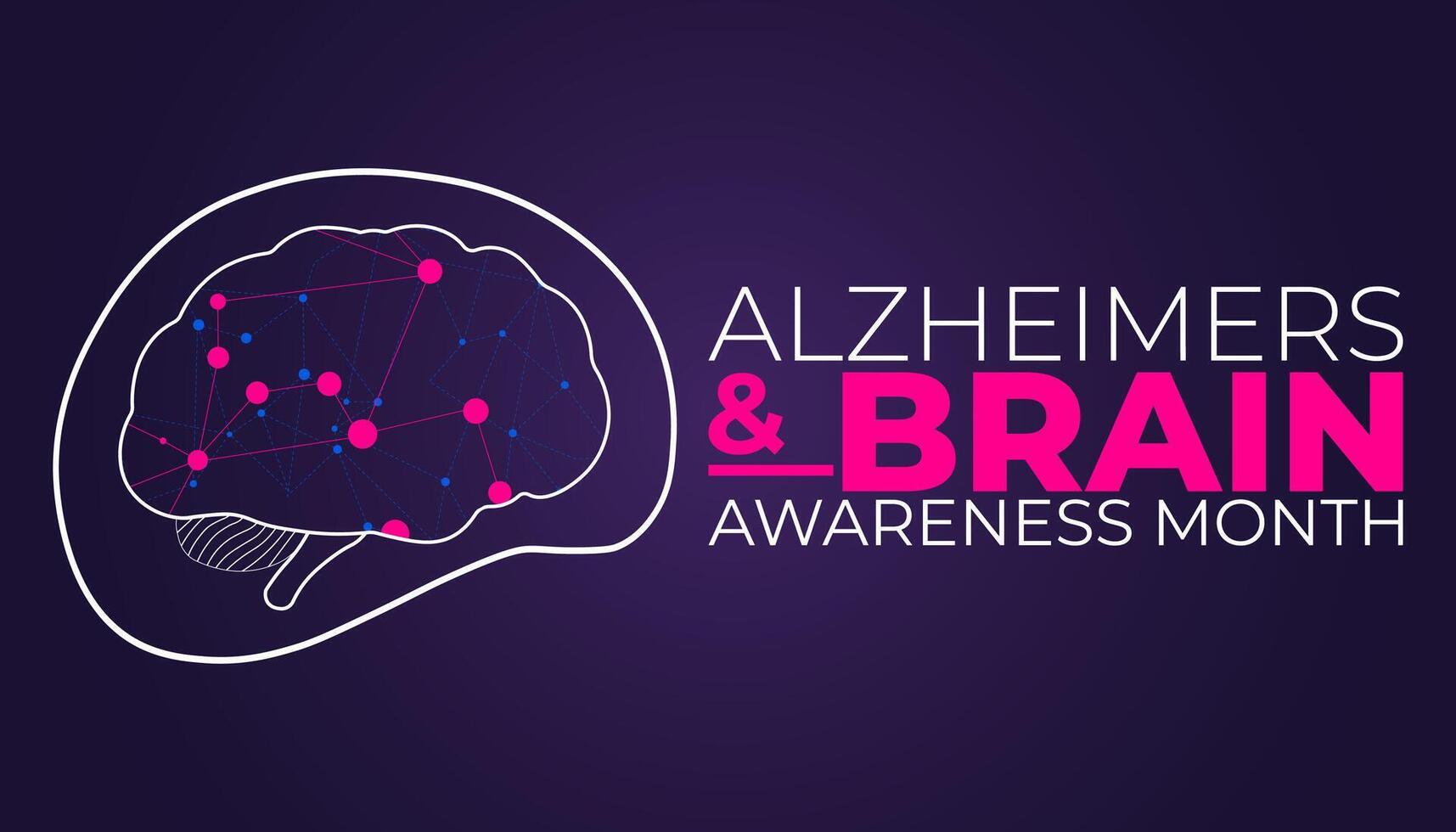 Together for Minds, Alzheimers and Brain Awareness Month vector