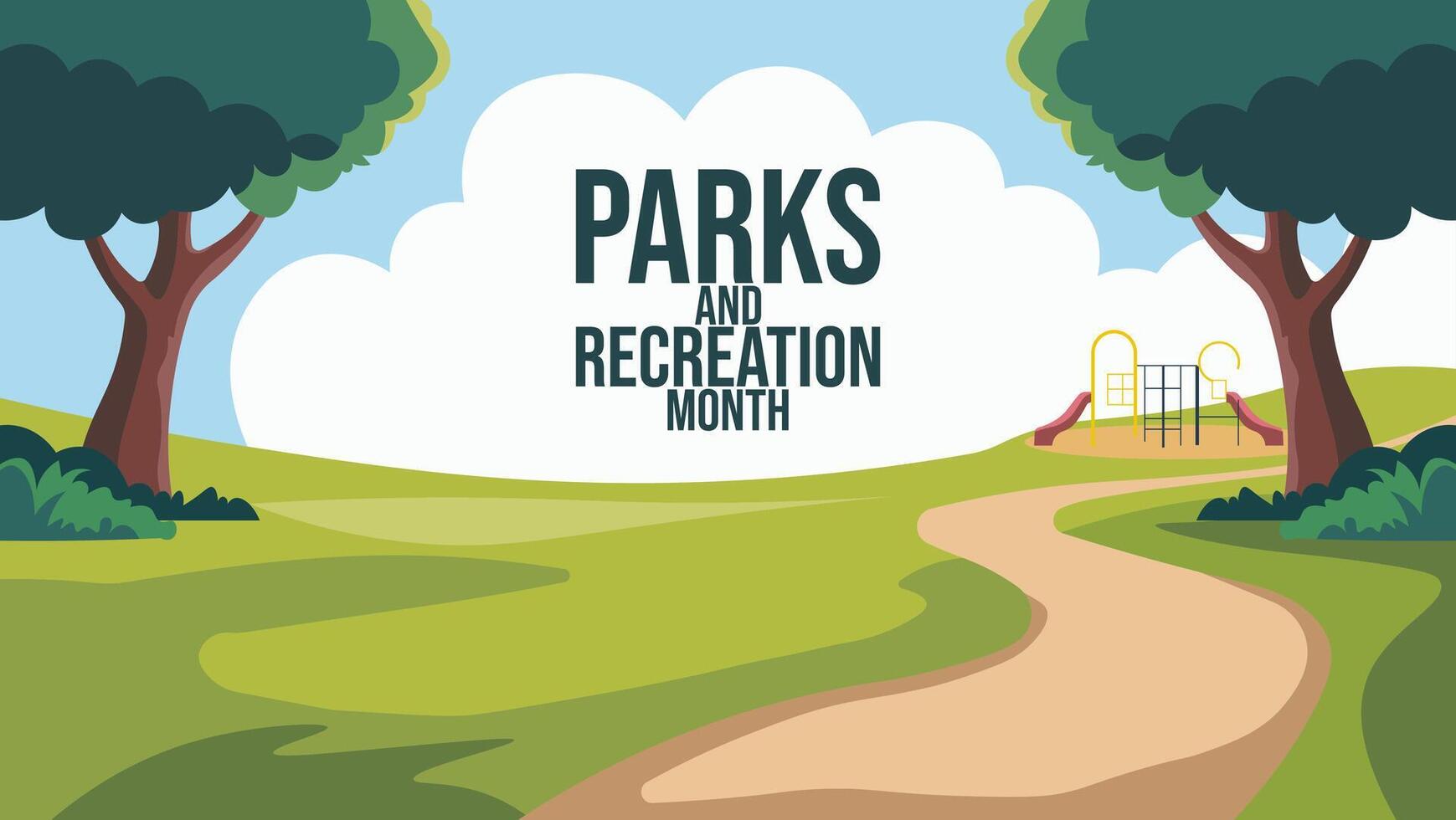 Parks and Recreation Month, Explore, Play, Connect vector