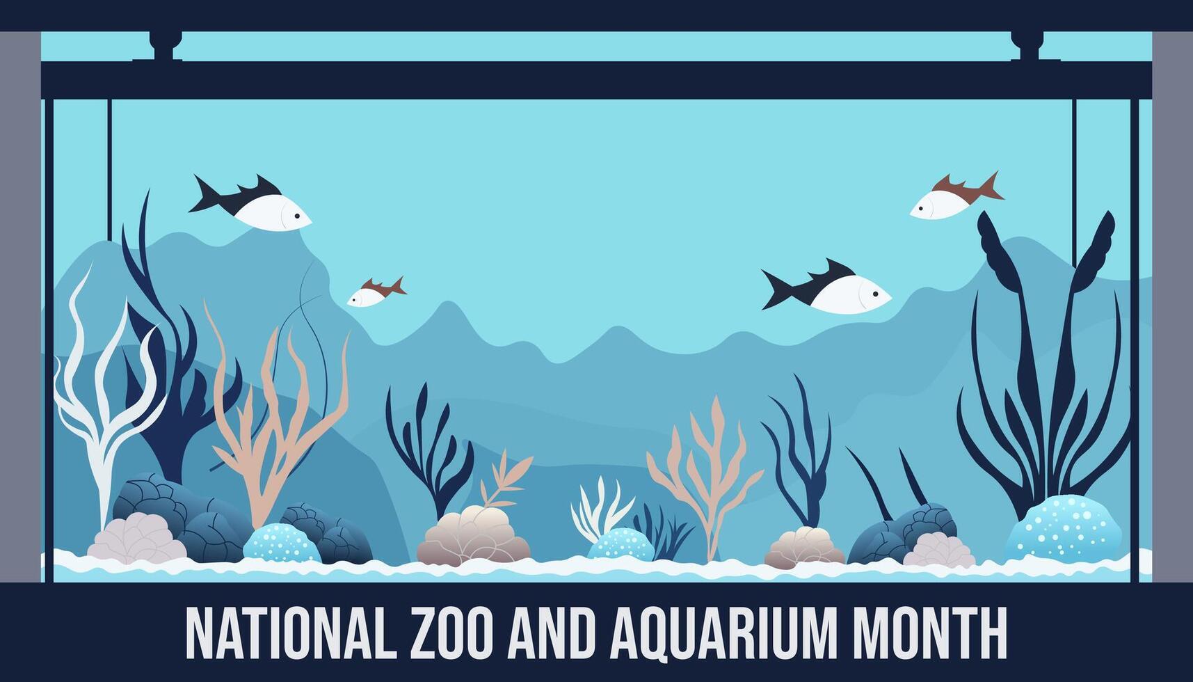 National zoo and aquarium month design templet, Celebrating Zoos and Aquariums vector