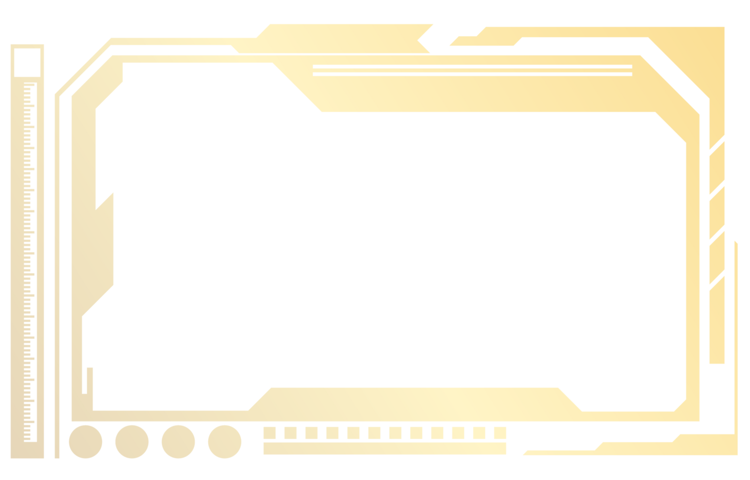 Gold frame for gaming monitor, technology frame, electronic equipment, modern png