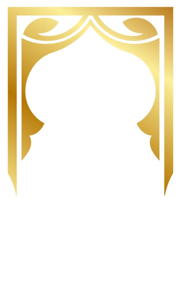 Luxury golden frame in Hindu style. Classic decorative element. Transparent background. png