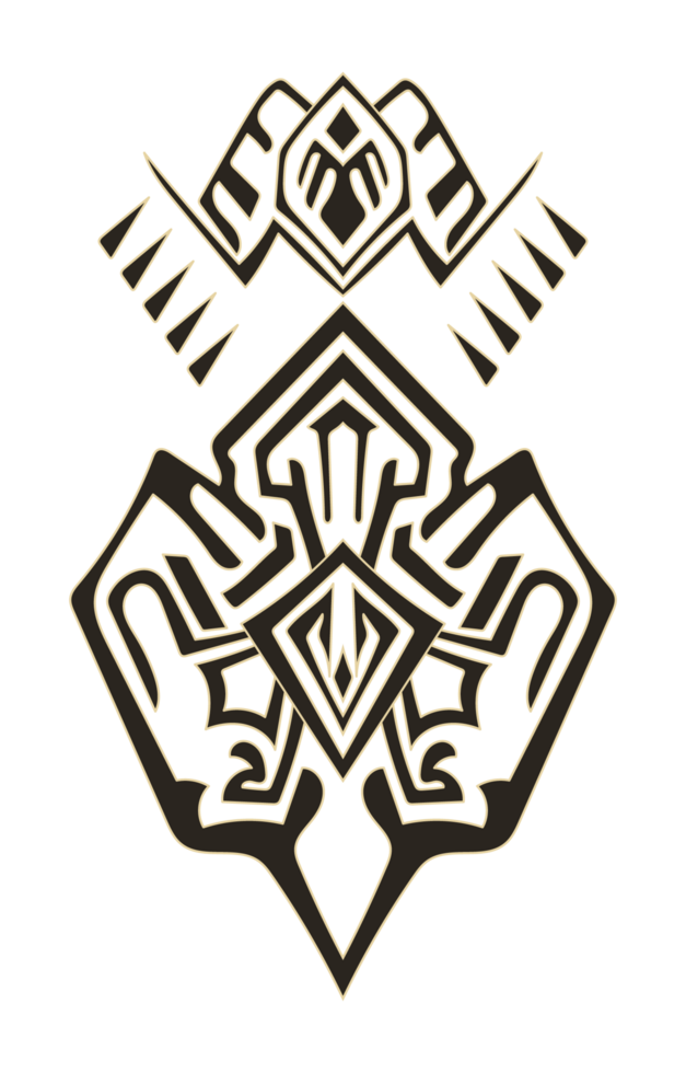 Golden Abstract Carpet Elements for Fabric Decoration. Vintage Design Transparent Background. png