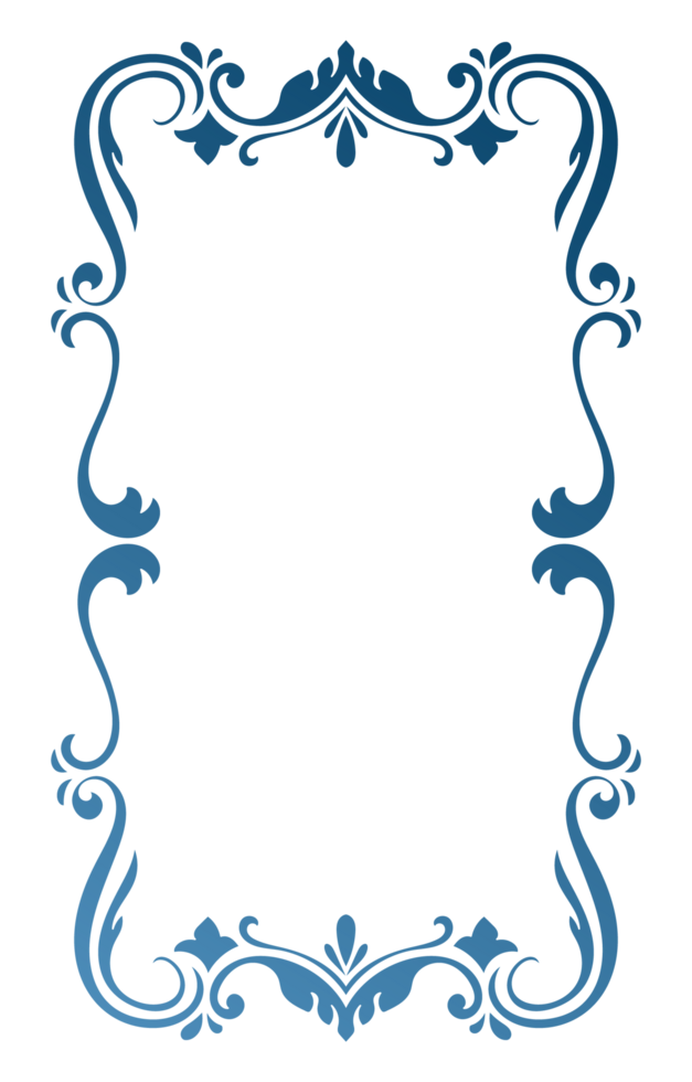 Dark Blue Vintage Frame. Abstract Borderline Decorative Border Frame For Banner. Transparent Background. png