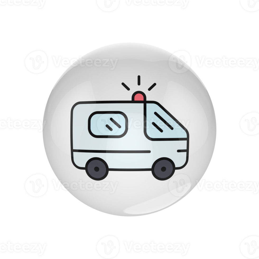 An ambulance icon on a button png