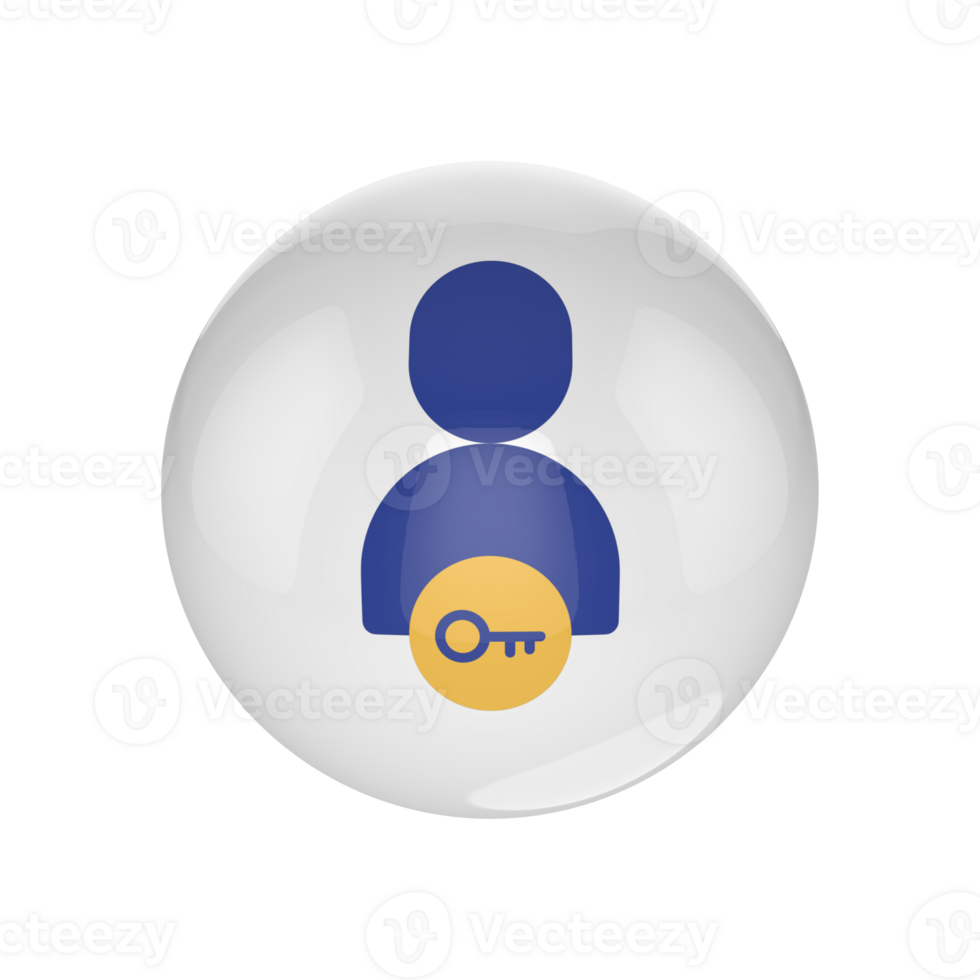 A person with a key icon on a button png
