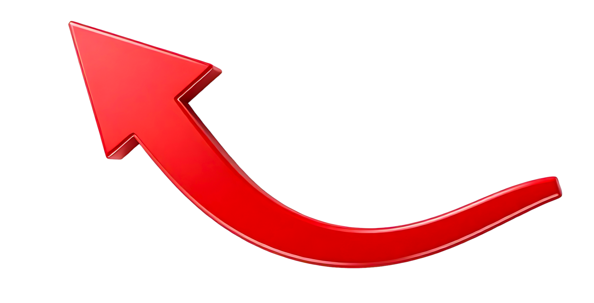 Realistic 3D red arrow sign on transparent background symbolizing direction movement and digital progress png
