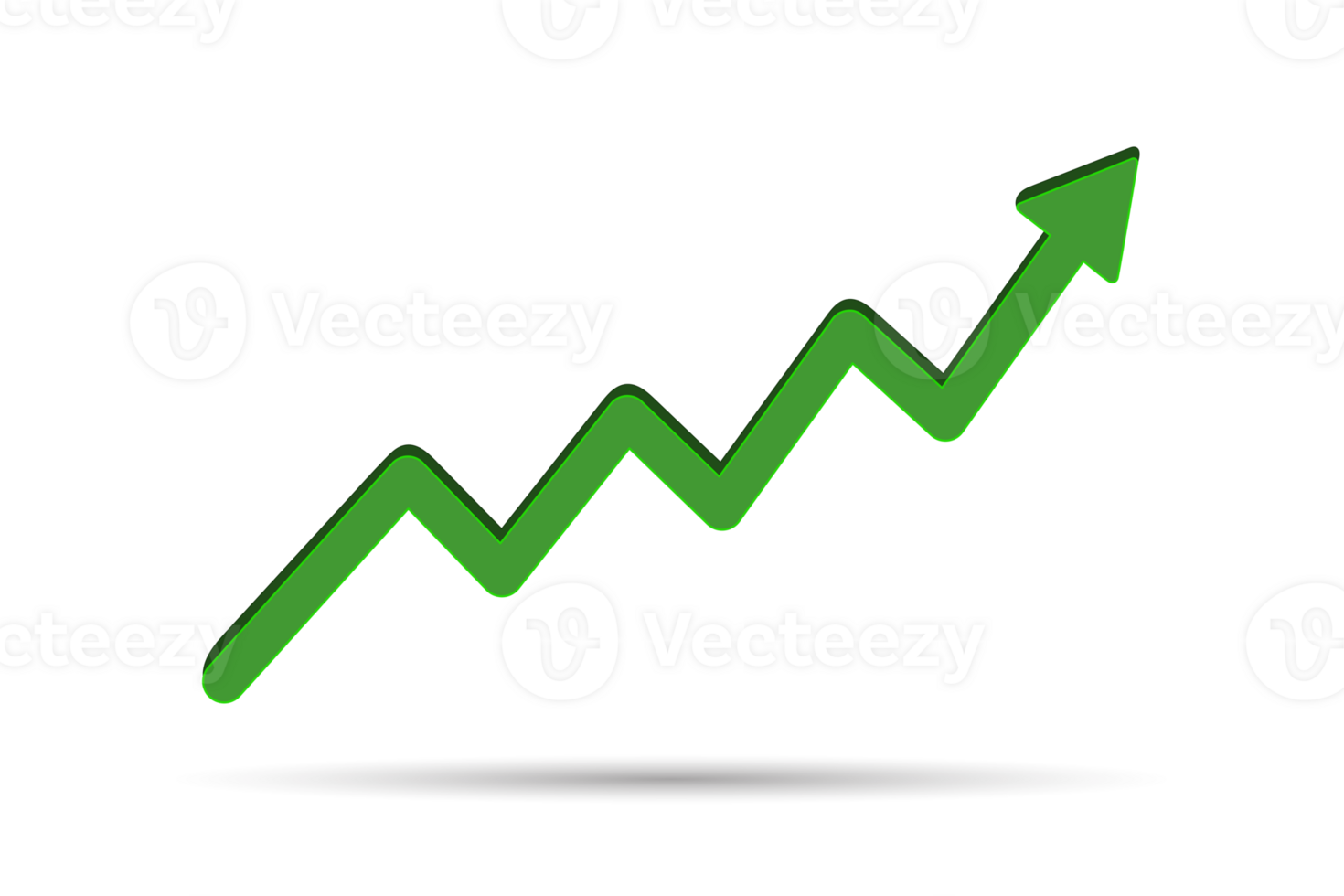 3d green arrow rising over financial chart showing business success and economic growth concept in upward direction png