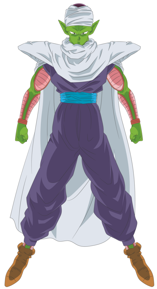 Anime Style Piccolo Full Body Illustration with Cape png