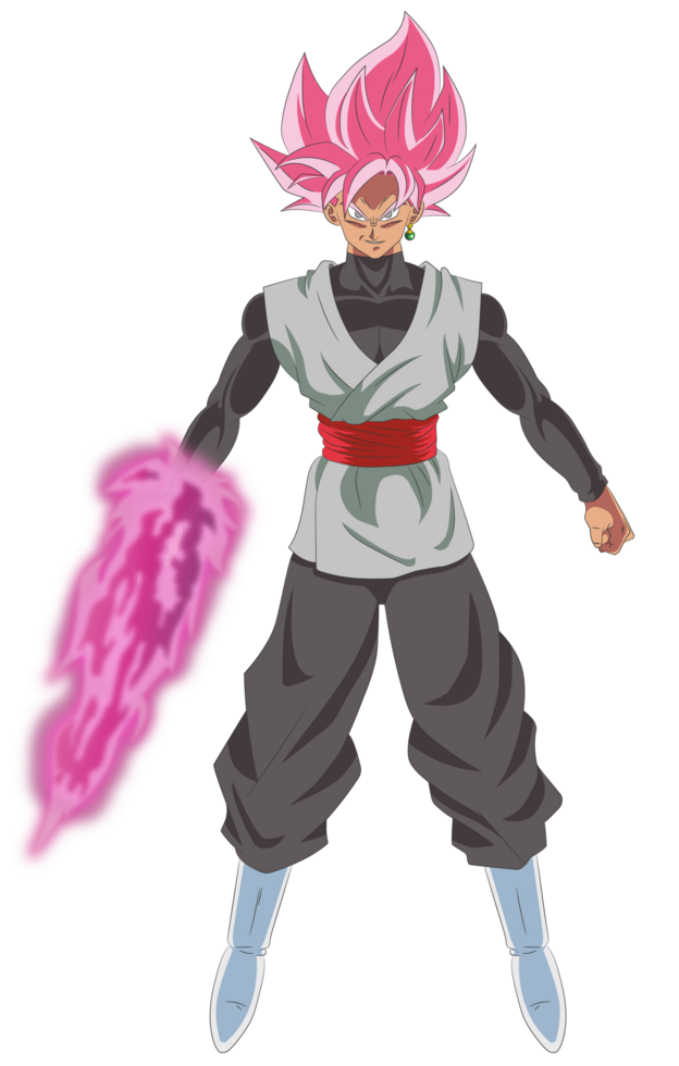 High quality image of black goku ssj rose with his energy sword without background png