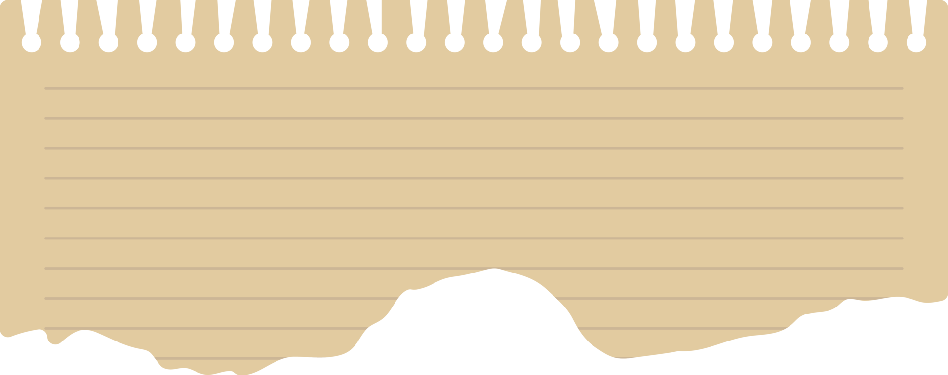 Ripped paper for scrapbook with line png