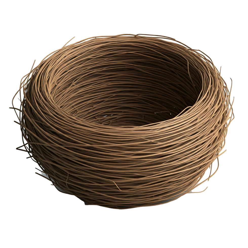 A brown bird nest with twigs png