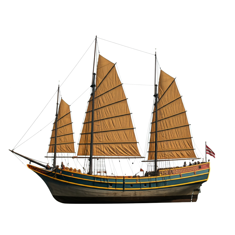 A large ship with sails on it png